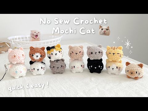 How to Crochet Mochi Cat Keychain ⋆🐾° Beginner-Friendly No Sew Crochet Tutorial l Monua DIY