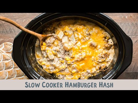 🍔🔥 Slow Cooker Hamburger Hash 🥔🧅 Easy, Hearty, and Delicious! ✨🍴