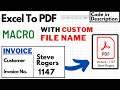 Excel VBA Convert To PDF With A Custom Name Based On Cell Value Saved To Specific Folder