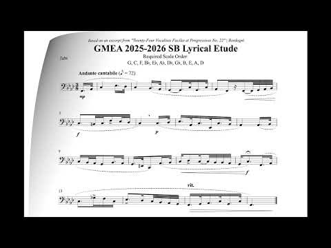 GMEA [2025 - 2026] — Symphonic Band, Tuba - Lyrical & Technical Etudes — (Score Follow)