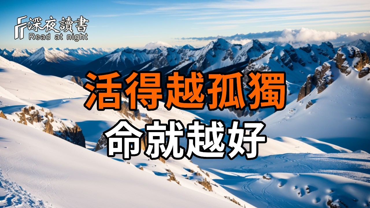 人到晚年，最該戒掉的是「熱鬧」：後半生真正厲害的人，都學會了這3種「冷淡」。活得越孤獨，命就越?