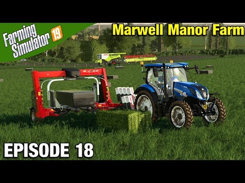 WRAPPING SILAGE Farming Simulator 19 Timelapse - Marwell Manor Farm FS19 Episode 18