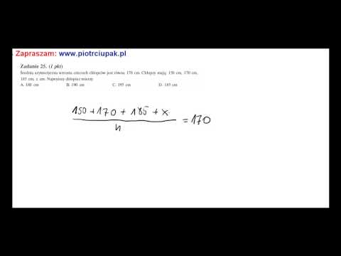 Średnia arytmetyczna wzrostu czterech chłopców jest równa cm  Chłopcy mają cm, cm