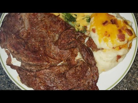 HOW TO PAN FRY MEDIUM WELL RIBEYE STEAK 🥩