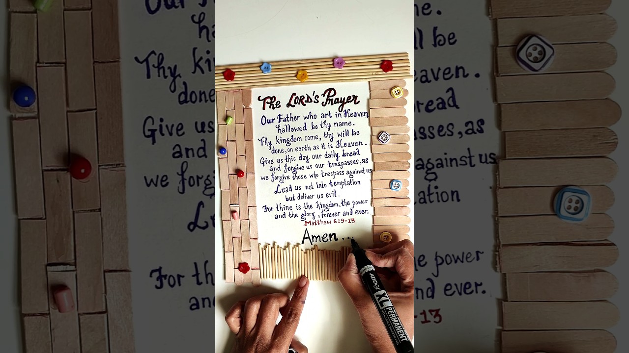 🙏 “The Lord’s Prayer” Cute DIY Frame ✨ | Pray Without Ceasing 🕊️ | Matthew 6:9-13 📜 #godsword #diy