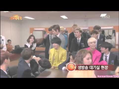 131227 CHANYEOL MANHANDLING CHEN from BLOCKING IU+BAEK!