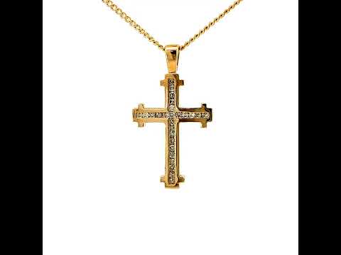 9ct Gold Diamond Cross and Chain