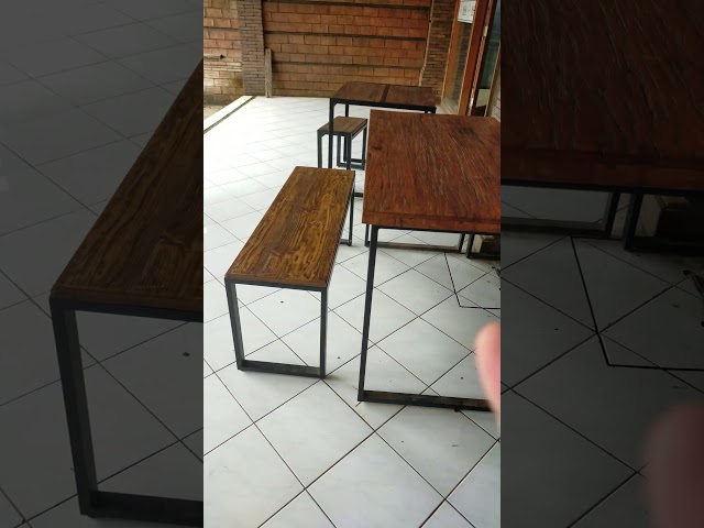 Classic dining table combined with stainless steel #indonesiafurniture