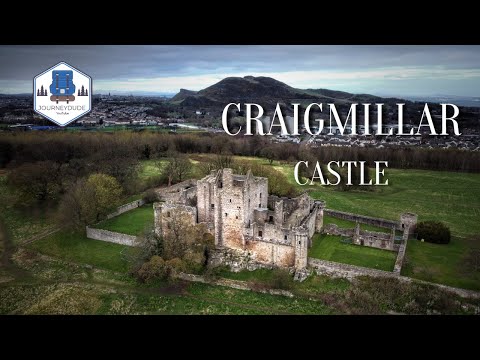 Edinburgh, Scotland, Craigmillar castle from above in 4K
