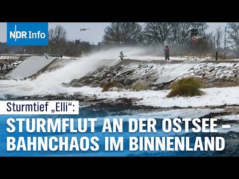 Schneesturm "Elli" trifft den Norden: Sturmflut an der Ostsee - Bahn-Chaos im Fernverkehr | NDR Info