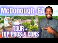 Living in McDonough GA | Pros & Cons | McDonough GA Square FULL Walking Tour | Moving to Georgia