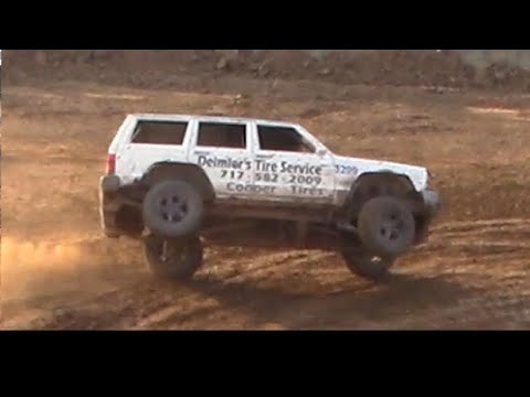 Tuff Truck Racing - Charles Wagner's Jeep gets on 2 wheels at the Proctorville County Lawrence,OH
