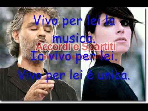 Video per il significato della canzone Vivo per lei di Andrea Bocelli, Giorgia