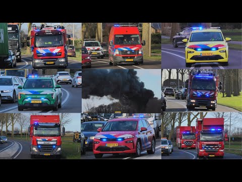 [GRIP1!] Zeer Grote Brand in Hellevoetsluis! - Vele hulpdiensten met spoed naar Uitslaande Brand!