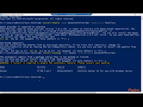 Delve into Windows Server 2016 Administration Installing Container Support|packtpub com