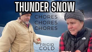 Brutal Winter Storm Hits Oklahoma! Ice, Thunder Sleet & Farm Life in the Freeze