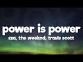The Weeknd Travis Scott SZA Power Is Power Lyrics