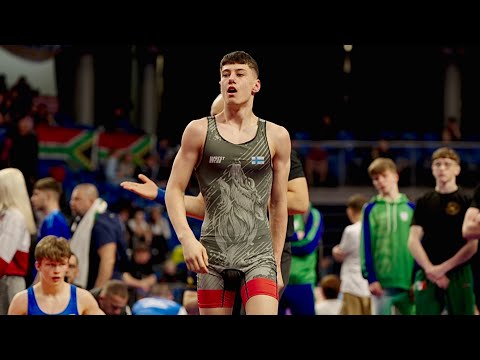 U15 Viktor Kara (FIN) vs Yehor Murat (GER) 57kg. Freestyle boys wrestling tournament.