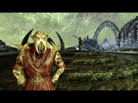 Miraak vs Ebony Warrior in Apocrypha | Skyrim