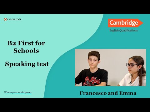 B2 First for Schools Francesco and Emma