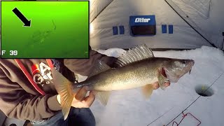 Ice Fishing Mille Lacs MUD FLATS - Last Day for WALLEYE (Underwater Camera)