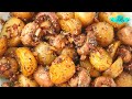 GARLIC MUSHROOMS AND BABY POTATOES