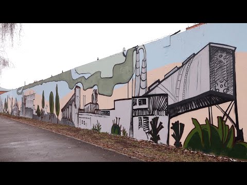 Серую стену в историческом центре Бийска украсила художественная роспись (Бийское телевидение)