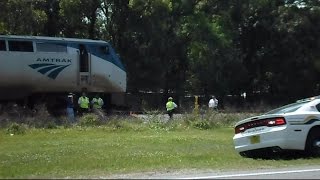 preview picture of video 'Amtrak Train Silver Star Runs Over And Kills Pedestrian'