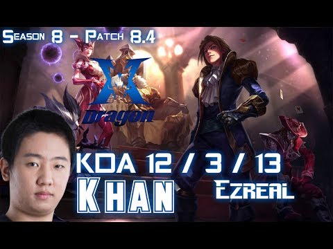 KZ Khan EZREAL vs VARUS ADC - Patch 8.4 KR Ranked