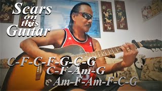 SCARS ON THIS GUITAR(Bon Jovi Cover)Chords for a beginner/C-F-C-F-Am-G- Am-F-Am-F-G