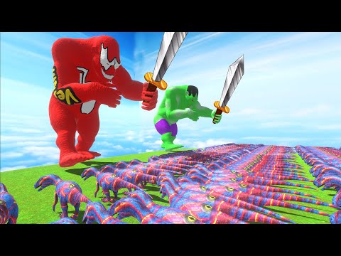 X2 Venom Goro Hulk Units 999 Dinosaur Allosaurus Death Run - Animal Revolt Battle Simulator