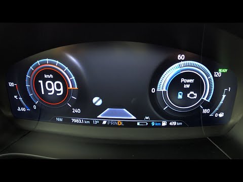 Tachovideo Ford Kuga J2.5l Duratec PHEV Vignale 0-100 kmh kph 0-60 mph Beschleunigung Acceleration
