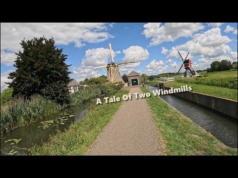 Cycling in Utrecht - Down by the riverside  - a tale of two windmills