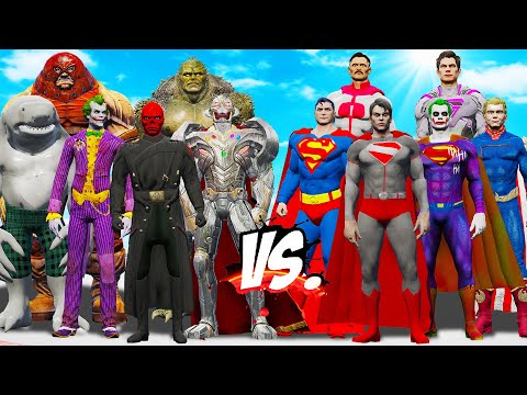 TEAM SUPERMAN vs TEAM SUPERVILLAIN - EPIC SUPERHEROES WAR