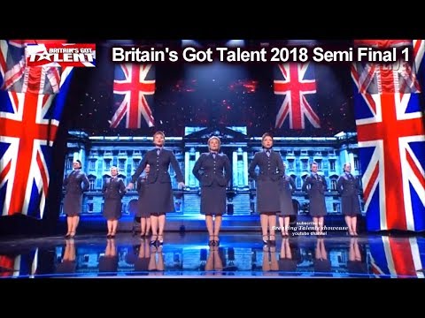 D-Day Darlings  Patriotic “Rule Britannia” Britain's Got Talent 2018 Semi Final Group 1 BGT S12E08
