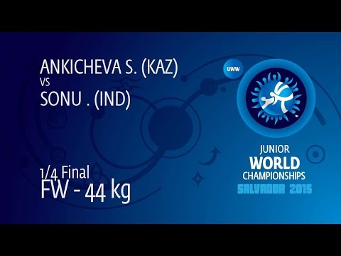 1/4 FW - 44 kg: S. ANKICHEVA (KAZ) df. . SONU (IND), 6-4