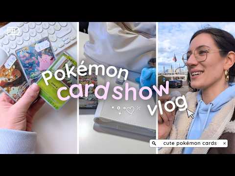 cute pokemon card hunting! ˚˖𓍢ִ໋🌷͙֒  mini card show vlog / buyer pov ✧🩷˚⋆