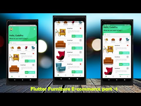 Flutter UI Design - Furniture E-Commerce Application part 1 -  Android - IOS