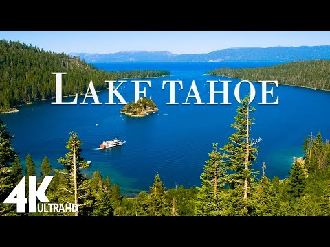 FLYING OVER LAKE TAHOE (4K UHD) - Amazing Beautiful Nature Scenery with Piano  Music - 4K Video HD