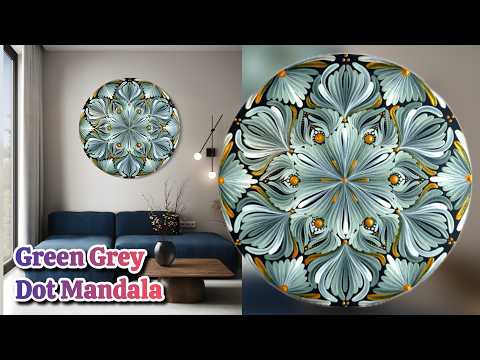 Design a STUNNING Green Grey Dot Mandala Art Masterpiece!
