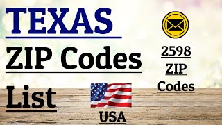 TEXAS ZIP Code s List || ZIP Code of TEXAS USA || 2598 ZIP Codes / All Cities ZIP Codes