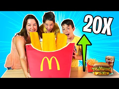 Haciendo PATATAS del Menú de McDonald's ¡GIGANTES!  en familia ¿Podremos hacerlo?