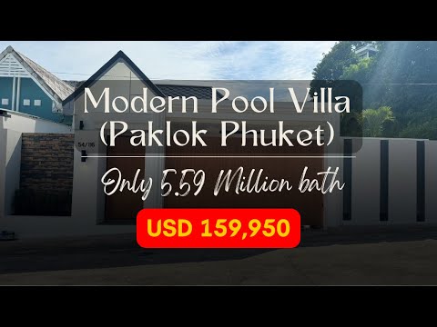 Luxurious Modern Pool villa on Sale @ Paklok, Phuket. Only 5.59 Million THB or 159,950 USD