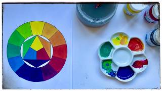 How to Paint a COLOR WHEEL (Step by Step) - using three colours only
