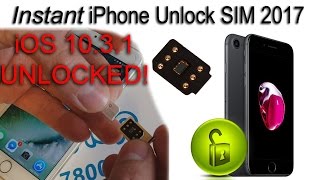 Instant iPhone Unlock SIM Unlock iPhone 7 iOS 10.3.1 LATEST