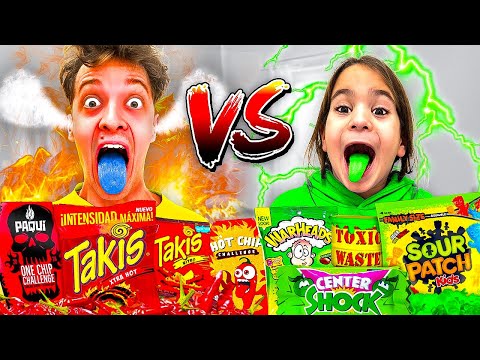 SCHÄRFSTES vs SAUERSTES Essen DER WELT für 24 STUNDEN essen!