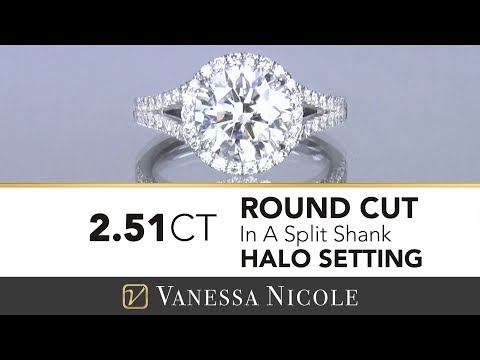 SPLIT SHANK ROUND HALO RING | Round Cut Halo Ring for Janeen