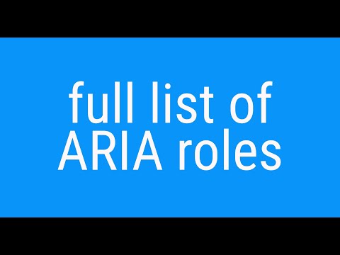 Full list of ARIA roles | JSer - learning accessibility