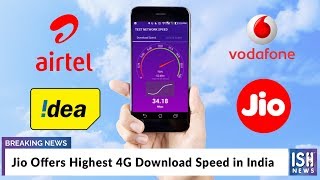 Jio Offers Highest 4G Download Speed in India