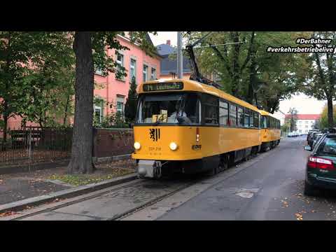 Straßenbahn Dresden - Von der Neustadt nach Leuben ( Tatra T4D-MT - 224 218 + 244 048 )